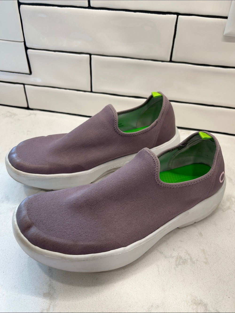 Oofos Womens OOmg Eezee Slip On Shoe Size11 Mauve Purple Recovery Comfort Sporty - Picture 15 of 15